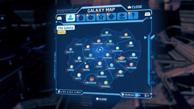 The Galaxy Map in LEGO Star Wars: The Skywalker Saga